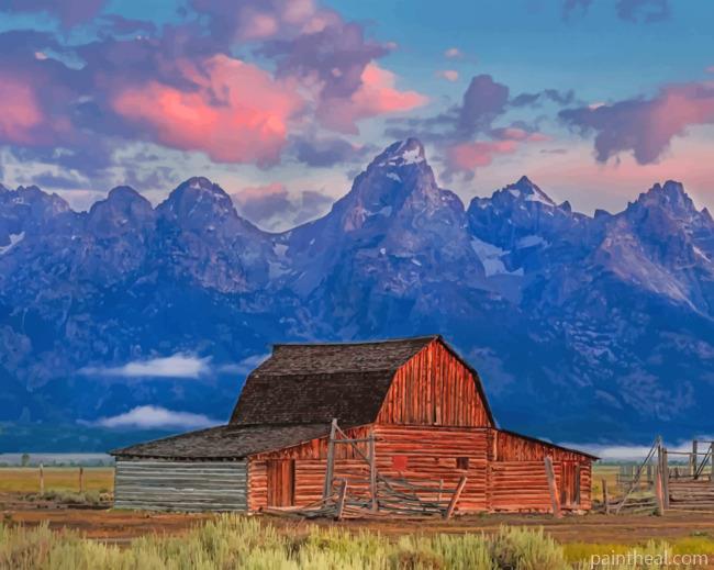 Jackson Hole Barn Painting By Numbers Kits
