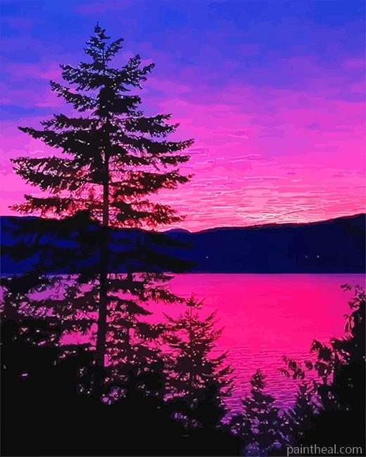 Purple Landscape Painting By Numbers Kits
