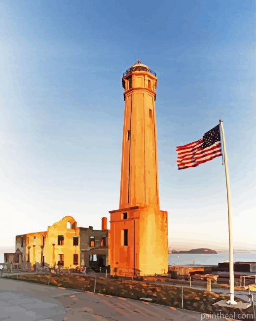 Vintage Alcatraz Lighthouse Painting By Numbers Kits