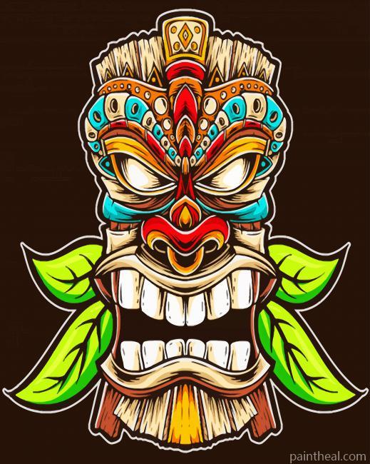 Tiki Mask Painting By Numbers Kits