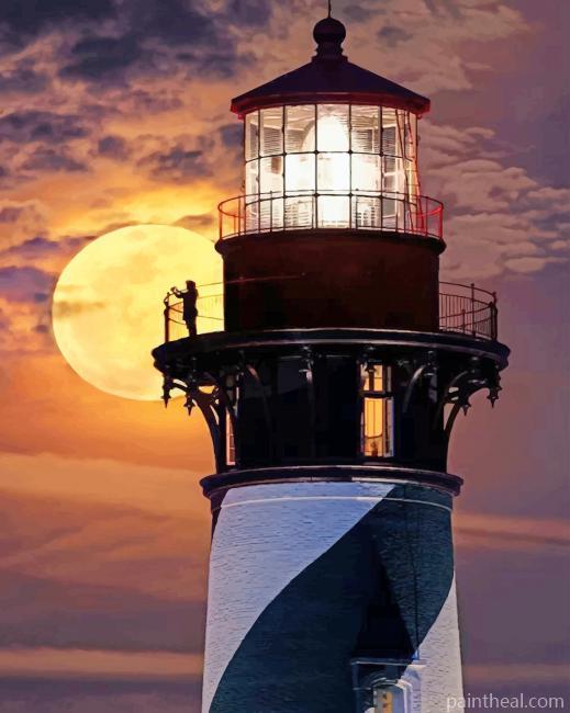Sunrise At Lighthouse Painting By Numbers Kits