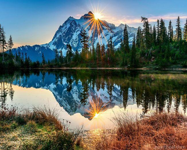 Sun shining On Mountain Painting By Numbers Kits