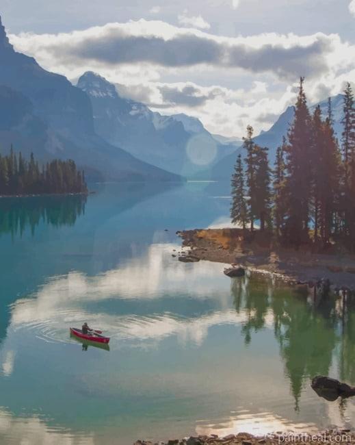 Spirit Island Maligne Lake Canada Painting By Numbers Kits
