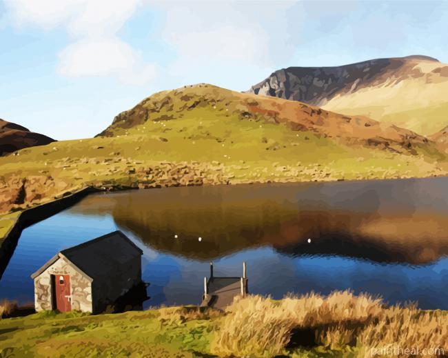 Llyn Dywarchen Ffestiniog Painting By Numbers Kits