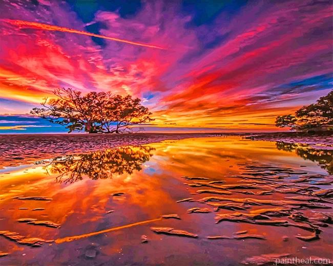 Nudgee Beach View Painting By Numbers Kits