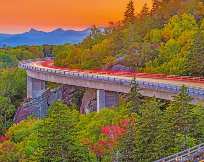 Aesthetic Blue Ridge Parkway Painting By Numbers Kits