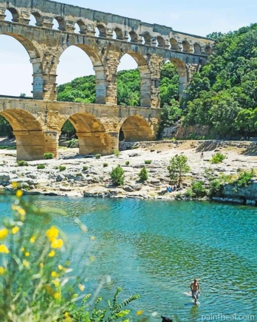 Pont Du Gard France Painting By Numbers Kits