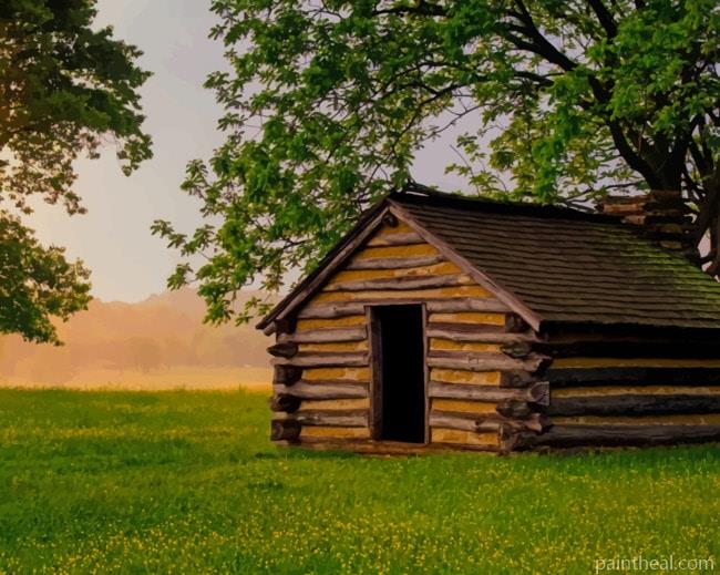 Small Cabin In Landscape Painting By Numbers Kits