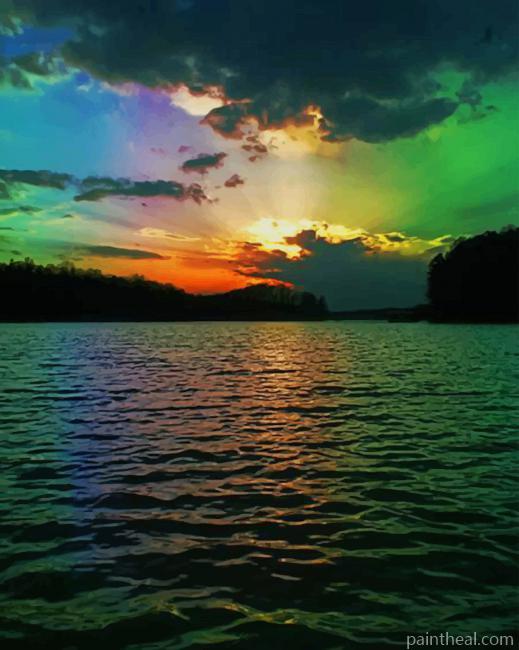 Colorful Sunset Seascape Painting By Numbers Kits