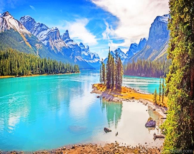 Lake Maligne ALberta Painting By Numbers Kits