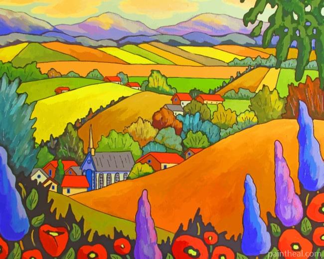 Charming Town View Painting By Numbers Kits
