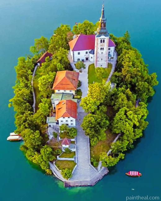 Lake Bled Slovenia Painting By Numbers Kits