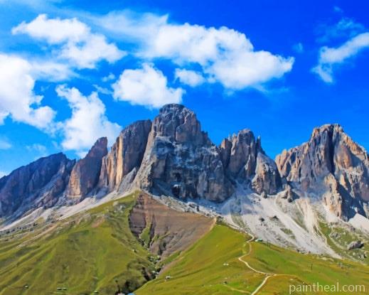 Sella Pass Mountain Painting By Numbers Kits