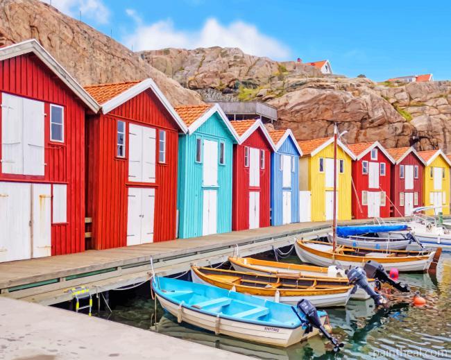 Scandenevia Colorful Houses Painting By Numbers Kits
