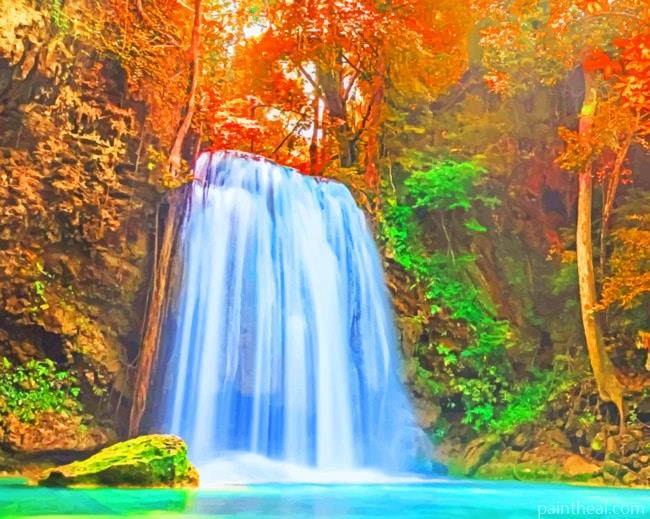 Waterfall In Thailand River Painting By Numbers Kits