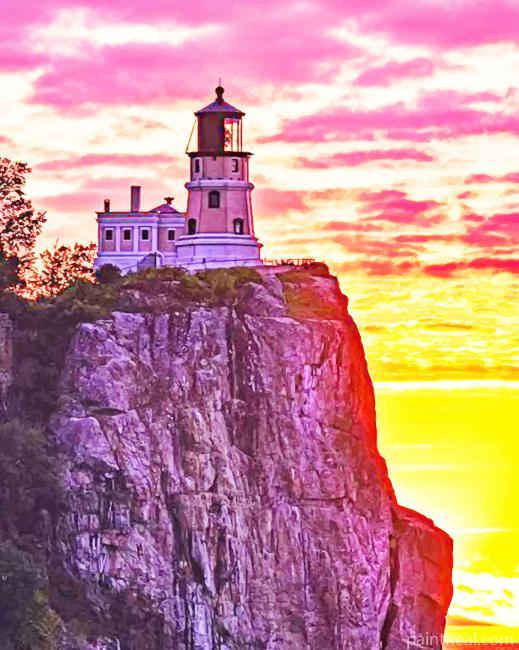 Sunrise At Split Rock Lighthouse Painting By Numbers Kits
