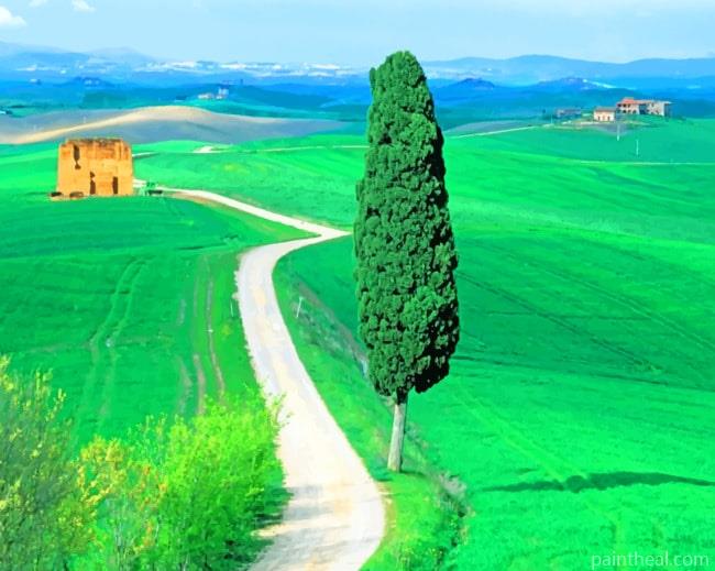 Country Road Tuscany Italy Painting By Numbers Kits