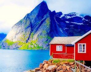 Wooden Barn In Norway Painting By Numbers Kits