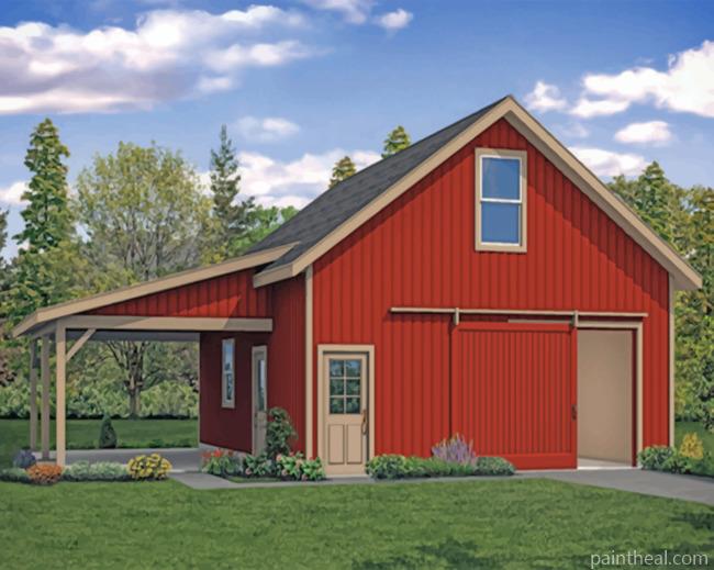 Aesthetic Red Barn Painting By Numbers Kits