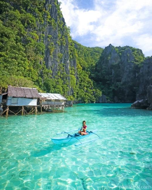 Twin Lagoon Entrance Philippines Painting By Numbers Kits