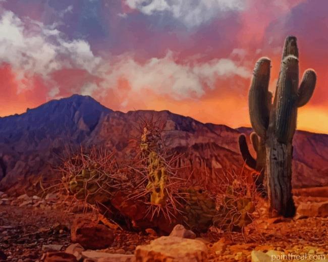 Mountain Cactus Painting By Numbers Kits