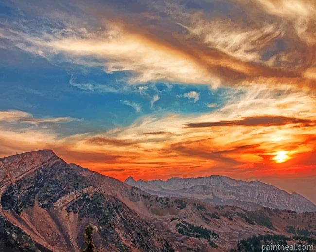 Utah Mountain Sky Painting By Numbers Kits