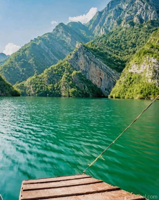 Albanian Beach And Mountains Painting By Numbers Kits