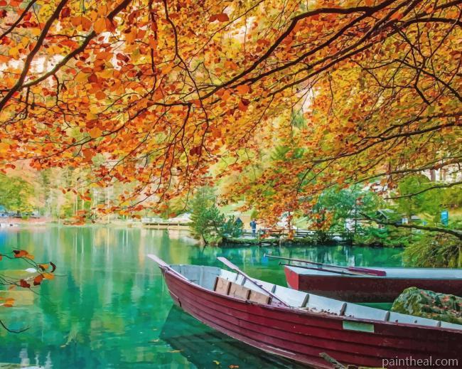 Autumn Blausee Switzerland Painting By Numbers Kits