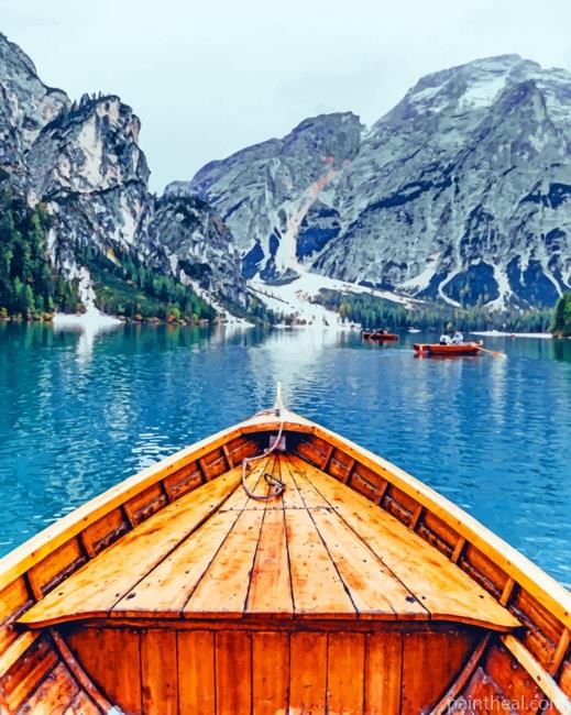 Braies Lake In Italy Painting By Numbers Kits