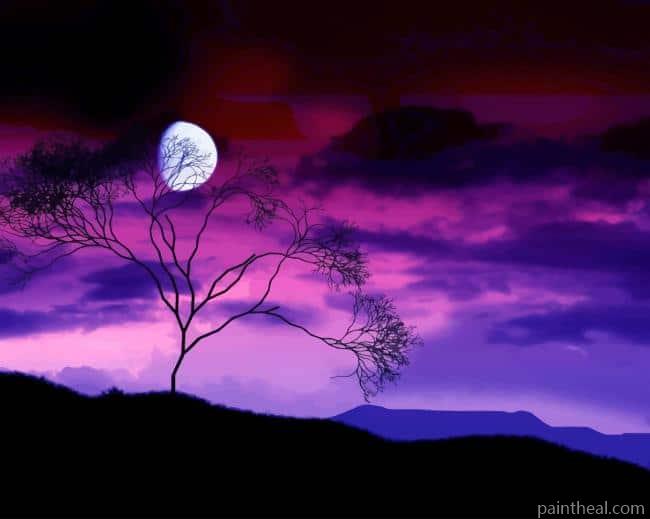 Aesthetic Nature Purple Sky Painting By Numbers Kits