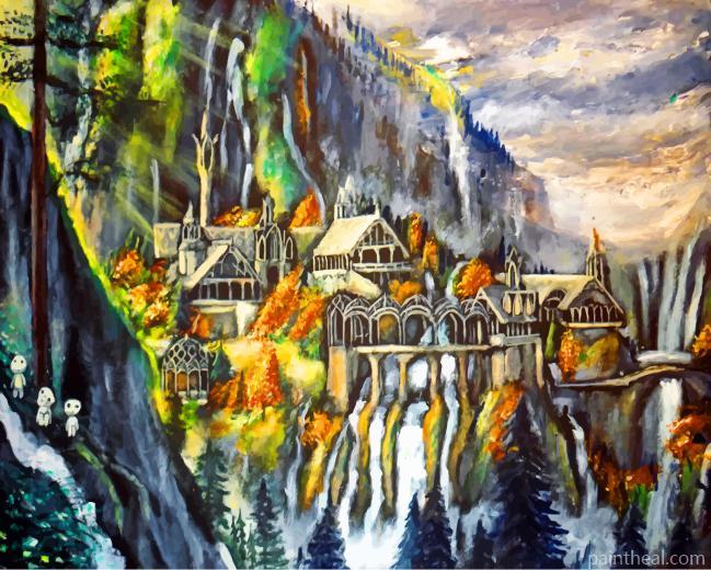Rivendell And The Three Kodamas Painting By Numbers Kits