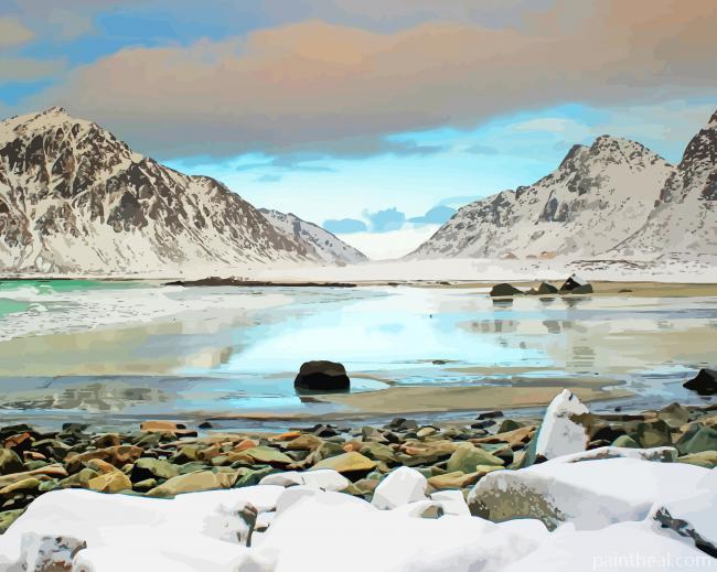 Flakstad Norway Iceland Painting By Numbers Kits