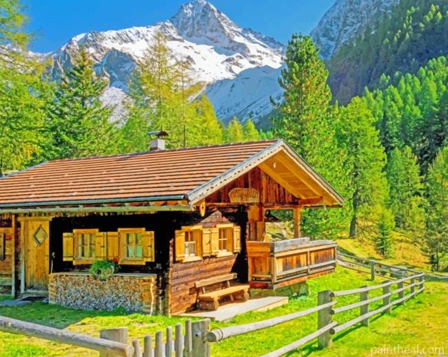 Isolated Wooden House Painting By Numbers Kits