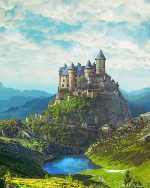 Castle In Forest Painting By Numbers Kits