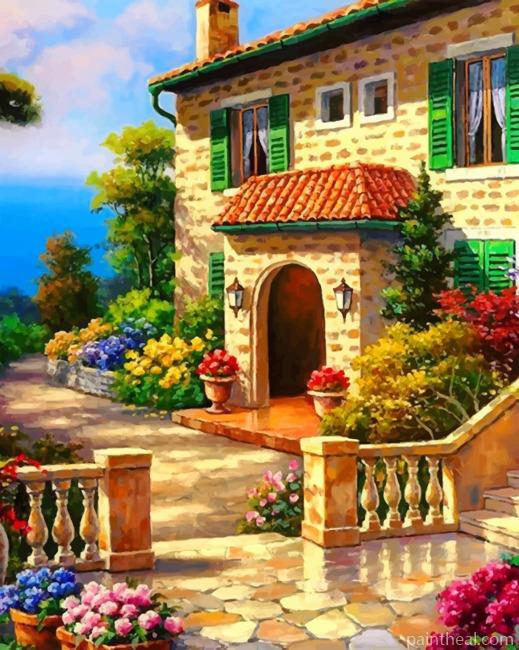 House Garden Painting By Numbers Kits