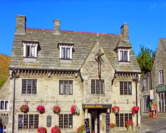 Bankes Arms Hotel In Dorset Painting By Numbers Kits