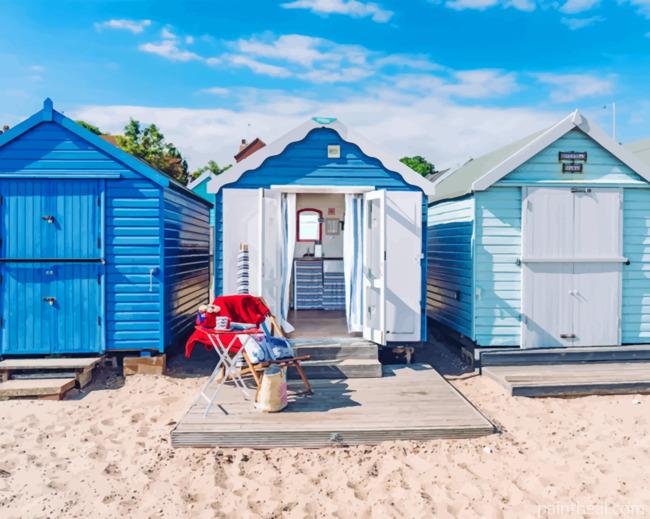 Beach Huts Painting By Numbers Kits