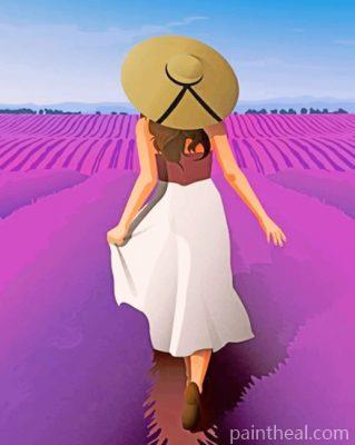 Girl Enjoying The Spring In A Field Of Lavender – 5D Diamond Paintings Painting By Numbers Kits