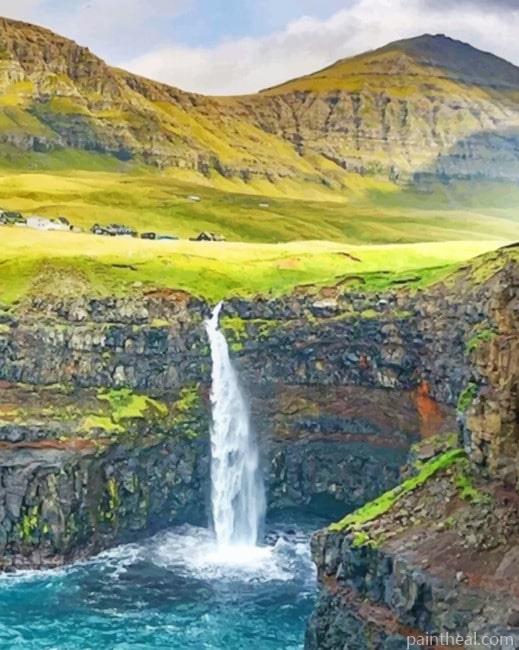 Mulafossur Waterfall Painting By Numbers Kits