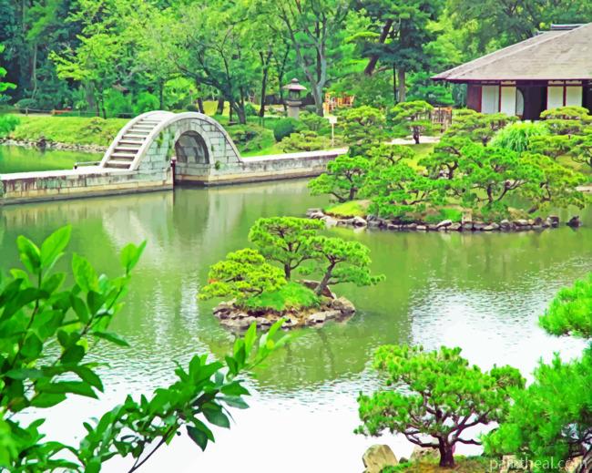 Shukkein Garden Japan Painting By Numbers Kits