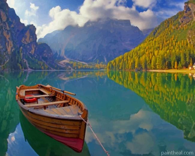 Lake Boat Painting By Numbers Kits