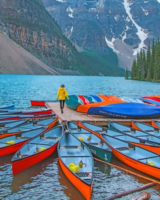 Moraine Lake Park Canada Painting By Numbers Kits