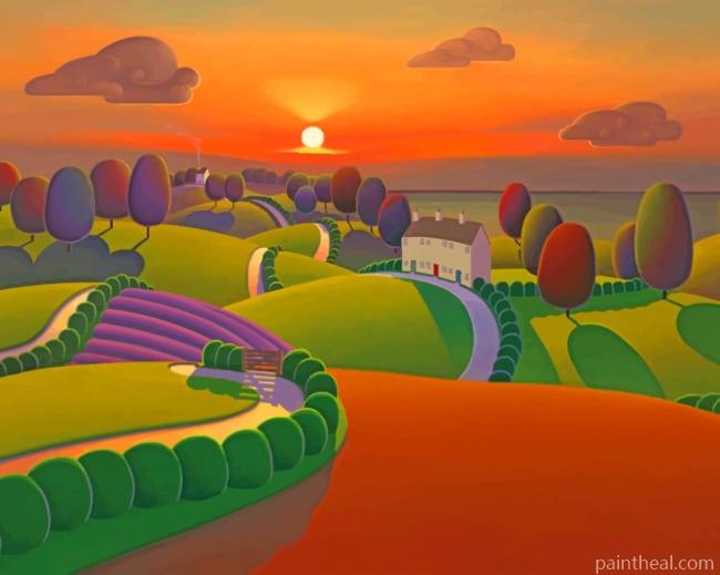 Paul Corfield Road In The Hills Painting By Numbers Kits