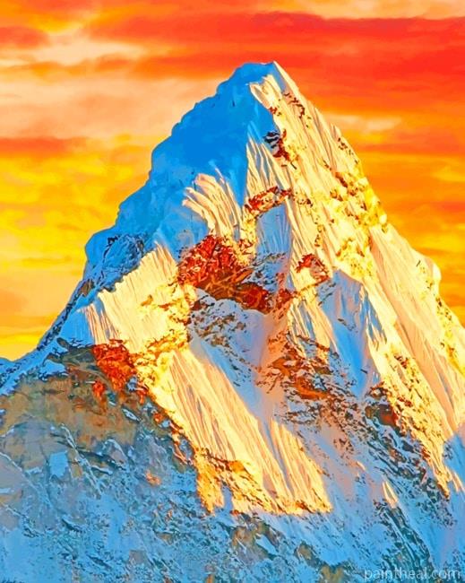 Himalayas At Sunset Painting By Numbers Kits