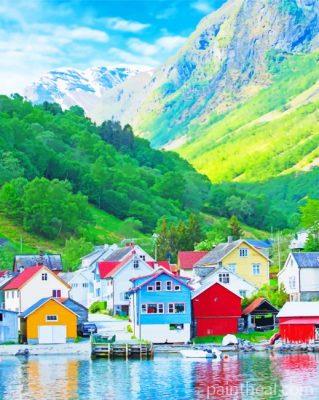 Norway Colored Houses Painting By Numbers Kits