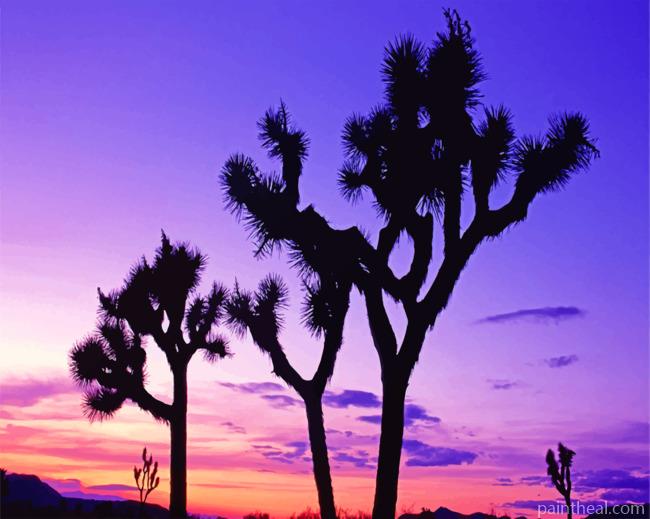 Joshua Trees Silhouette Painting By Numbers Kits