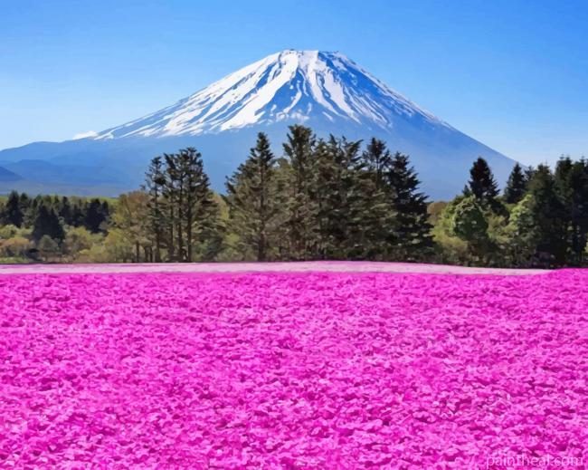 Mountain Purple Flower Field Painting By Numbers Kits