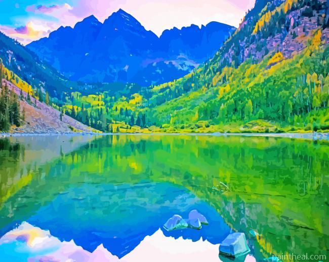 Maroon Bells Colorado USA Painting By Numbers Kits