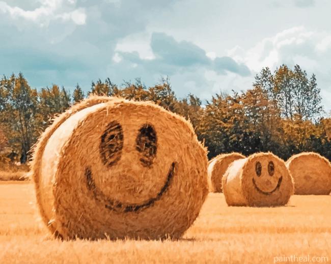 Happy Straw Bales Painting By Numbers Kits