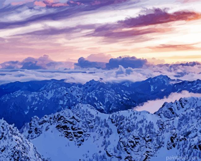 Wonderful Olympic Mountain Painting By Numbers Kits